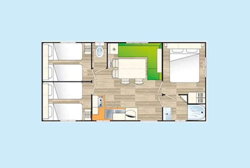 Mobil-Home 29.70M² - 3 Chambres - Avec Tv
