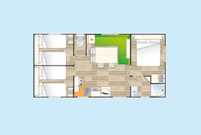 Mobile home 29.70m² - 3 bedrooms - with TV - — 8