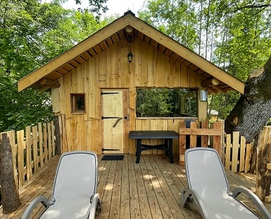 Heron hut (in the trees) overlooking the pond - 2021 — 1