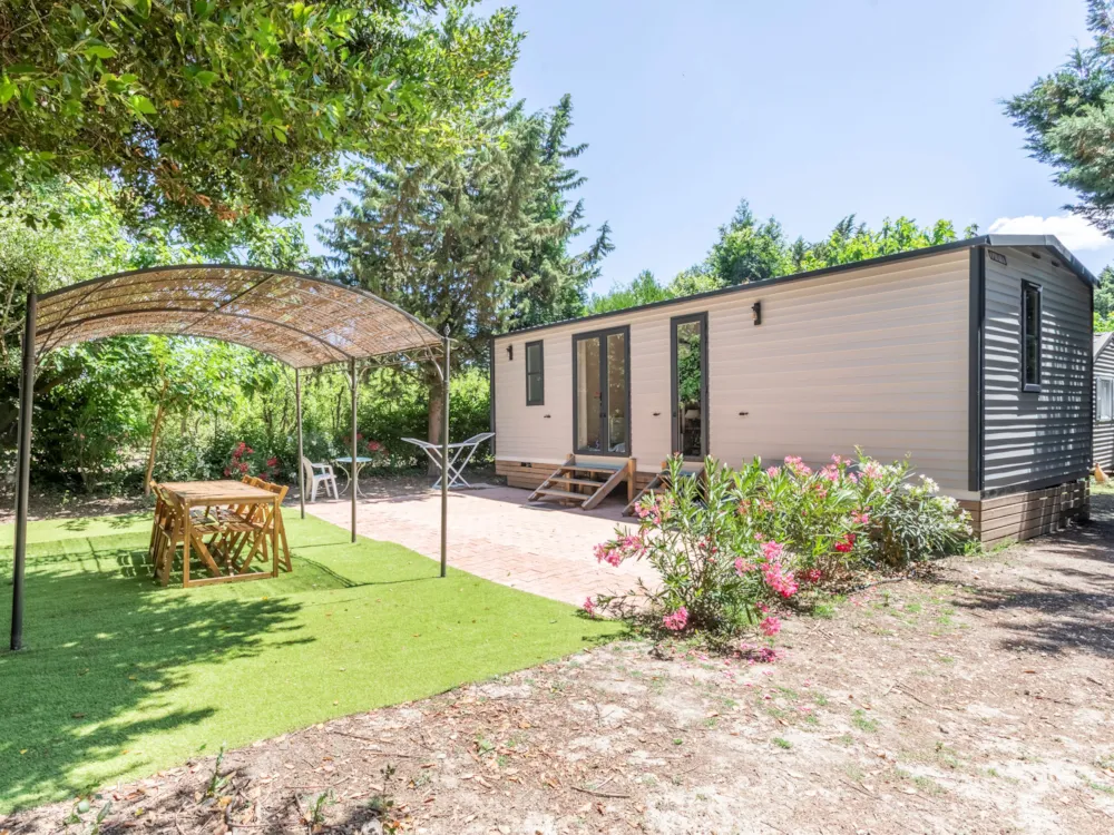 Location - Mobil-Home Premium 33M² - 3 Chambres + Terrasse 15M² + Tv + Clim + Lv - Flower Camping Les Micocouliers