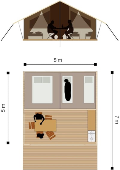 Nature tent lodge - 2 bedr - without sanitary