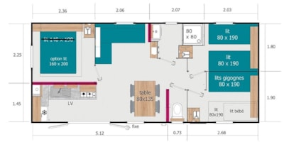 Mobile-home Saint-Cirq-Lapopie 3 bedrooms - TV