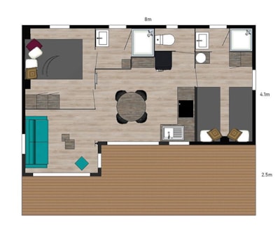 Premium chalet (2 bedr) - TV  - AC - 2 BATH
