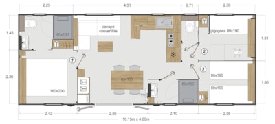 Premium Mobil-home Lacave - 3 bedrooms - TV - 2 bathrooms
