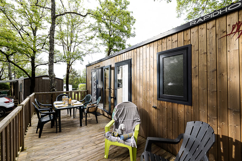 Mobilheim Rocamadour 26m² mit sanitären Anlagen + terrasse