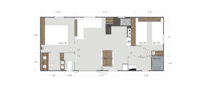 Privilege Souillac mobile home - 2 bedrooms - TV - Air conditioning