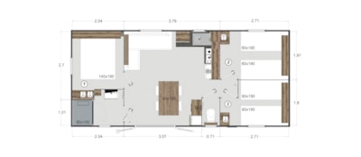 Privilege Souillac mobile home - 3 bedrooms - TV - Air conditioning
