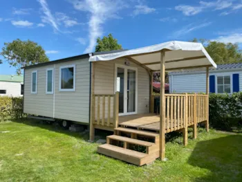 Mietunterkunft - Mobilheim - 1 Schlafzimmer - Überdachte Terrasse - Camping Les 2 Plages