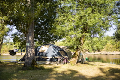 Pitch River for TENT from 80 up to 125m2. Extra, transition area to the river.