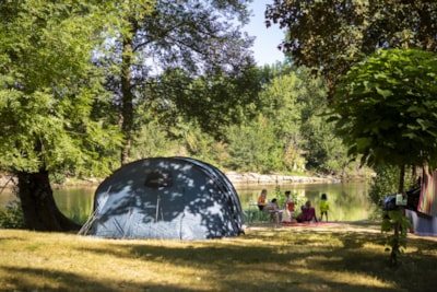 Pitch River for TENT from 80 up to 125m2. Extra, transition area to the river.