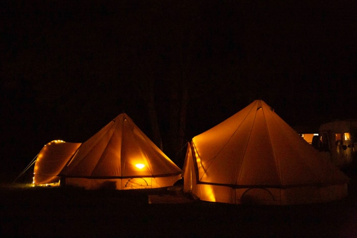 Two Bell Tents, 6 Pers (2+4) Approx. 40M2, (2X20) High 3 M. Right At The River Lot