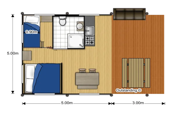 Tente Safari, 4 Personnes Avec Sanitaires Privatifs.