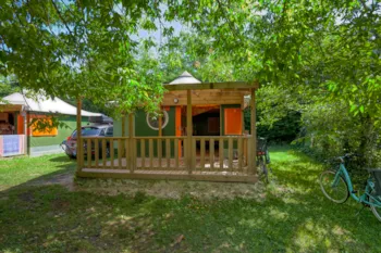Mietunterkunft - Statisches Zelt 25 M² Und Überdachter Holzterrasse 11 M² (Kabine: Dusche / Wc / Waschbecken) - Camping La Plage