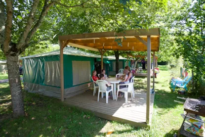 Static Tent 20 M² And Covered Wooden Terrace 9 M² (Without Sanitary Facilities)