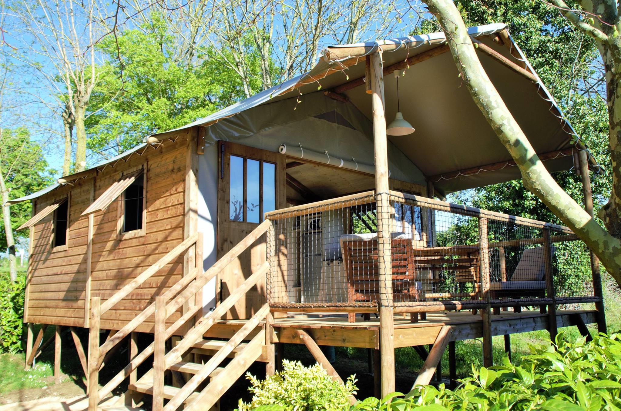 Accommodation - Cabane Lodge Lou Pitchonier 39 M2 - 2 Bedrooms - Camping du PIGEONNIER