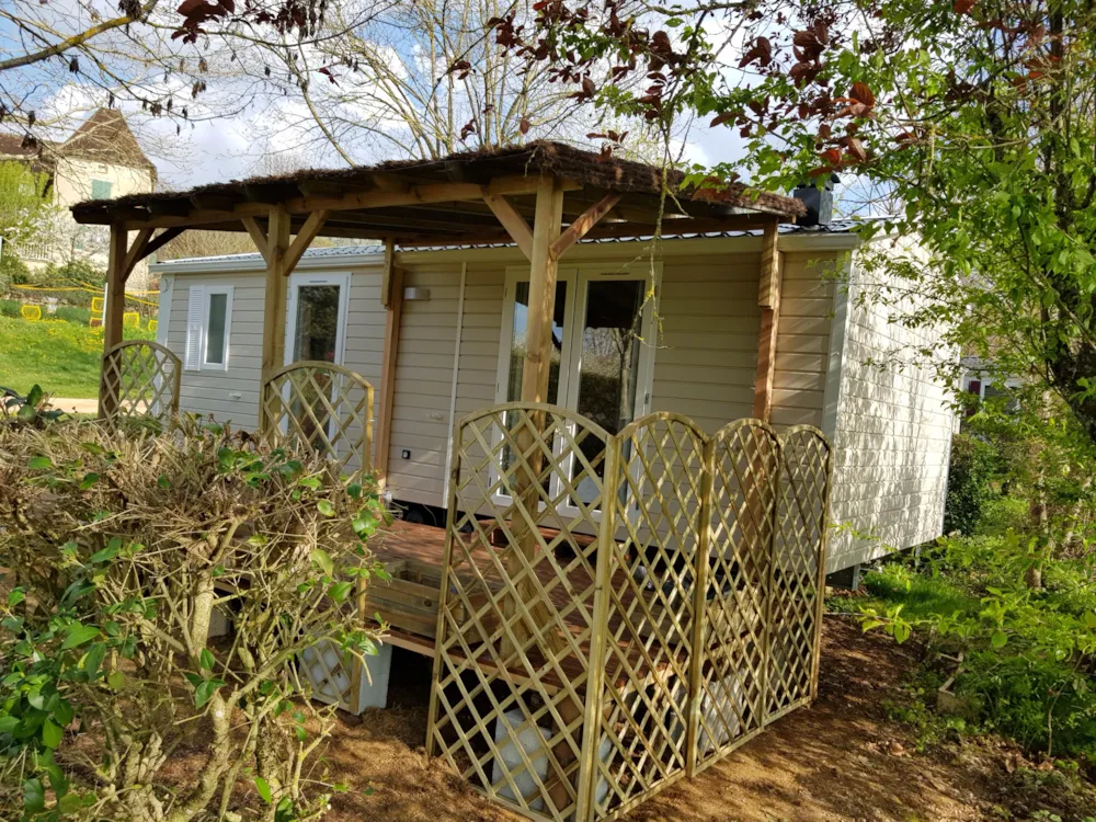 Mobilheim 2 Zimmer Padirac Luxe 30 M2 + Halbüberdachte Terrasse