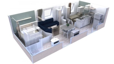 Mobile-home 2 bedrooms PADIRAC LUXE 30 m2 + Half-covered terrace — 6