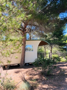 Location - Roulotte Insolite Vue Réserve - Prestations Hôtelières Incluses - Camping La Grange Neuve