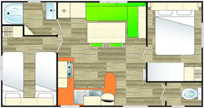 Mobil-home CONFORT - Côté Jardin