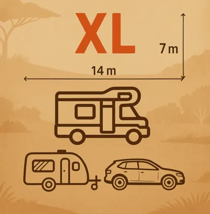 Parcela De Camping Xl (14M X 7M)+ Luz (10A)