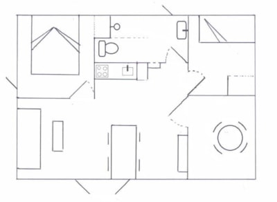 Chalet Ombrageuse 37 m², 2 BR, 1 BTH with TV