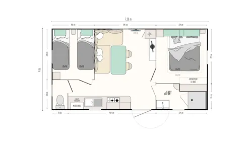 Mietunterkunft - Mobilheim Super Mercure - image n°5 - Camping L'Ile Chambod