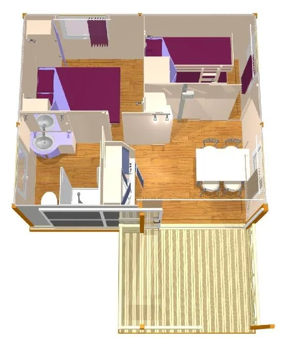 Chalet Nemo 20M² - 2 Chambres - Avec Sanitaires - Wifi Incluse