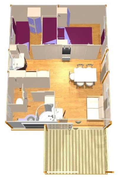 Chalet ATLANTIS 29m² - 2 bedrooms - with bathrooms - WIFI included — 8