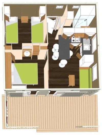 Chalet VEGA 32m² - 2 bedrooms - with bathrooms - WIFI included — 4
