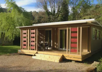 Location - Chalet Vega 32M² - 2 Chambres - Avec Sanitaires - Wifi Incluse - Camping des Sources
