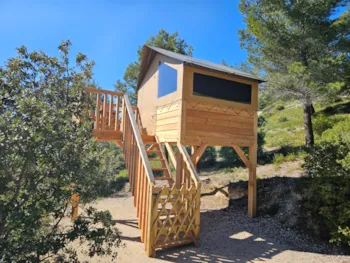 Location - Cabane "Sainte-Victoire" Vue Panoramique - Camping le Cézanne Montagne Sainte-Victoire