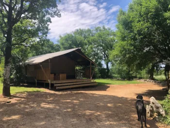 Mietunterkunft - Woody Lodge Zelt (35M²) - Camping LE ROC